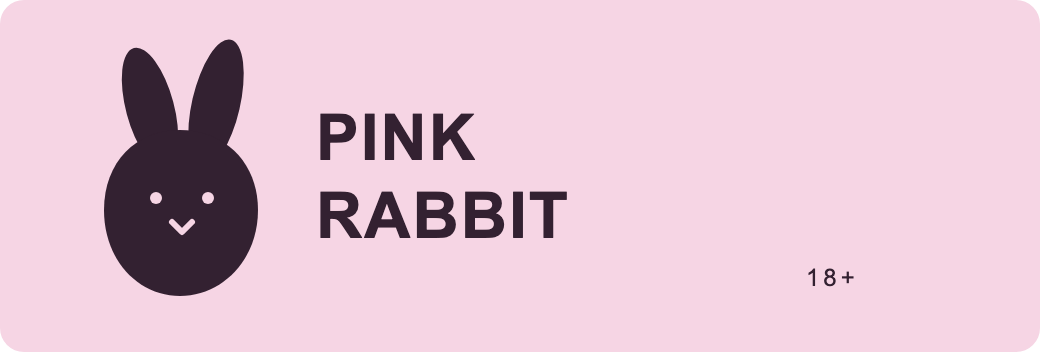 The shop logo: a rabbit and the name “Pink Rabbit”